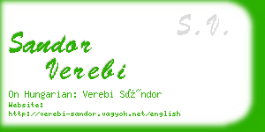 sandor verebi business card